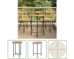 vidaXL Salontafel - Eetkamertafel - Eettafel Ø55 cm gehard glas en staal - Buitentafel - Bistrotafel - Ronde Tafel