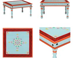 vidaXL - Salontafel - handbeschilderd - massief - mangohout - blauw