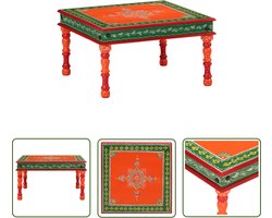 vidaXL Salontafel handbeschilderd massief mangohout oranje - Salontafel - Salontafels - Tafel - Bijzettafel