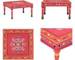 vidaXL Salontafel handbeschilderd massief mangohout roze - Salontafel - Salontafels - Tafel - Bijzettafel
