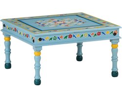 vidaXL - Salontafel - handbeschilderd - massief - mangohout - turquoise