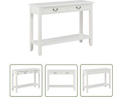 vidaXL Salontafel - Klassieke Wandtafel - Wandtafel 110x35x80 cm hout wit - Bijzet Tafeltje - Houten Tafel - Witte Tafel