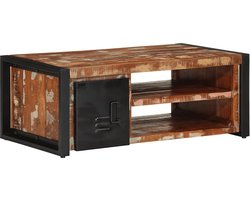 vidaXL Salontafel massief gerecycled hout 90x50x36 Salontafel - Houten Salontafel - Industrieel Meubilair - Multifunctionele Tafel - Recycelfurniture