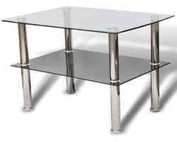 vidaXL - Salontafel - met - 2 - lagen - glas