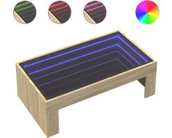 vidaXL - Salontafel - met - Infinity - LED - 90x50x30 - cm - sonoma - eikenkleurig