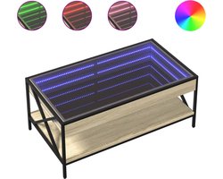 vidaXL - Salontafel - met - Infinity - LED - 90x50x38 - cm - sonoma - eikenkleurig