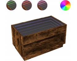 vidaXL - Salontafel - met - Infinity - LED - 90x50x50 - cm - gerookt - eikenkleurig