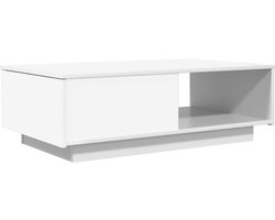 vidaXL - Salontafel - met - lade - met - opslag - Wit - 95 - x - 55 - x - 31 - cm - Bewerkt - hout