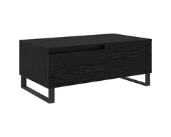 vidaXL - Salontafel - met - lade - Zwart - eiken - Bewerkt - hout