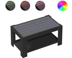 vidaXL - Salontafel - met - LED - 93x53x45 - cm - bewerkt - hout - zwart