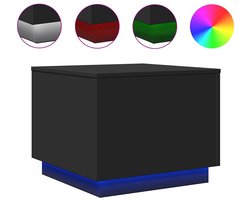 vidaXL - Salontafel - met - LED-verlichting - 50x50x40 - cm - zwart