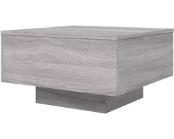 vidaXL Salontafel met LED-verlichting 55x55x31 cm grijs sonoma eiken
