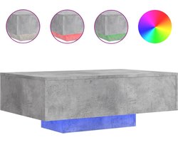 vidaXL - Salontafel - met - LED-verlichting - 85x55x31 - cm - betongrijs
