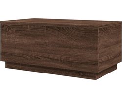 vidaXL Salontafel met LED-verlichting 90x50x40 cm bruineikenkleurig, bijzettafel, woonkamertafel, middentafel, salontafel, salontafel, accenttafel
