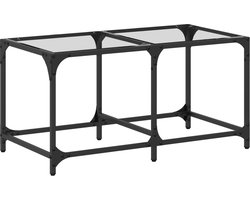 vidaXL - Salontafel - met - transparant - glazen - blad - 78,5x40x40 - cm - staal