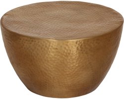 vidaXL - Salontafel - Ø - 50x30 - cm - gehamerd - aluminium - messingkleurig