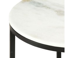 vidaXL - Salontafel - Ø50 - cm - echt - massief - marmer - wit - en - zwart