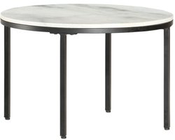 vidaXL - Salontafel - Ø65 - cm - echt - massief - marmer - wit - en - zwart