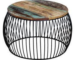 vidaXL - Salontafel - rond - 68x37 - cm - massief - gerecycled - hout