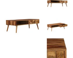 vidaXL Salontafel - Salontafels - Houten Salontafel - Houten Salontafels - Salontafel 110x50x37 cm sheeshamhout met honing afwerking