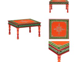 vidaXL Salontafel - Salontafels - Tafel - Bijzettafel - Salontafel handbeschilderd massief mangohout oranje