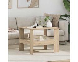 vidaXL - Salontafel - Sonoma - Eik - 57 - x - 55 - x - 45 - cm - Bewerkt - hout