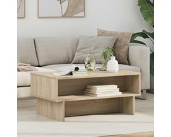 vidaXL - Salontafel - Sonoma - Eik - 80 - x - 46 - x - 35 - cm - Bewerkt - hout
