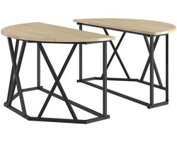 vidaXL - Salontafel - Sonoma - Eik - 80 - x - 80 - x - 42 - cm - Engineered - hout - en - staal