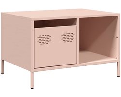vidaXL Salontafel - Staal - 68,5x50x43,5 cm - Roze Salontafel - Industrieel Meubilair - Metalen Tafels - Kleine Salontafels - Roze Meubilair
