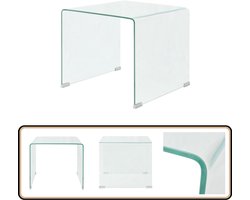 vidaXL Salontafel transparant 49,5x50x45 cm glas Salontafel - Tafellamp - Livingroomdecor - Moderne Meubelen - Glazen Tafel