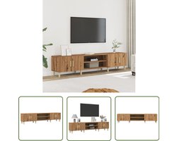 vidaXL Salontafel - Tv Kast - Tv-meubel 180x31,5x40 cm bewerkt hout artisanaal eikenkleurig - Televisiemeubilair - Houtskelet - Kunststof Tafelblad