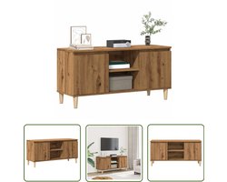 vidaXL Salontafel - Tv-meubel - Tv-meubel 102x35x50 cm bewerkt hout artisanaal eikenkleur - Houten Tv-stand - Opbergruimte - Livingroom Furniture