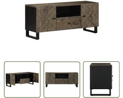 vidaXL Salontafel - Tv-meubel - Tv-meubel 105x33x46 cm massief mangohout zwart - Kast - Houten Tv-standaard - Mango Wood