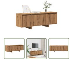 vidaXL Salontafel - Tv-meubel - Tv-meubel 120x30x40,5 cm bewerkt hout artisanaal eikenkleurig - Media Kast - Houten Tv-kast - Eiken Tv-meubel