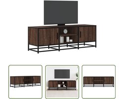 vidaXL Salontafel - Tv-meubel - Tv-meubel 120x35x41 cm bewerkt hout metaal bruin eikenkleur - Houten Tv-meubel - Tv-kast - Entertainment Center