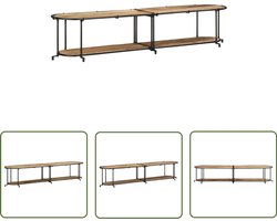 vidaXL Salontafel - Tv-meubel - Tv-meubel 200x42x40 cm massief ruw mangohout - Kast - Opbergkast - Mangohout