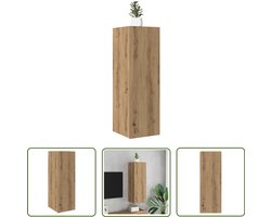 vidaXL Salontafel - Tv-meubel - Tv-meubel 30,5x30x90 cm bewerkt hout artisanaal eikenkleurig - Houten Tv-meubel - Houtskelet - Televisiescherm