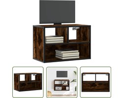 vidaXL Salontafel - Tv-meubel - Tv-meubel 60x31x39,5cm bewerkt hout metaal gerookt eikenkleurig - Houten Tv-meubel - Industrieel Tv-meubel - Tv Kast