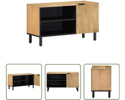 vidaXL Salontafel - Tv-meubel - Tv-meubel 80x31,5x46 cm massief mangohout bruin - Houten Tv-kast - Mango Wood - Vintage Tv-meubel