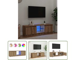vidaXL Salontafel - Tv Meubel - Tv-meubel met LED 120x30x36 cm bewerkt hout artisanaal eiken - Houten Tv Kast - Led Tv Meubel - Rgb Licht
