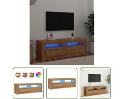 vidaXL Salontafel - Tv Meubel - Tv-meubel met LED 120x35x40 cm bewerkt hout artisanaal eiken - Led Licht - Houten Tv Kast - Kunststof Tv Meubel