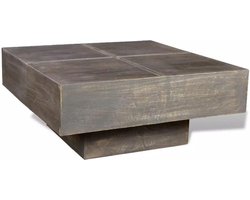 vidaXL - Salontafel - vierkant - massief - mangohout - donkerbruin