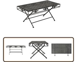 vidaXL Salontafel - Vintage - Inklapbaar - Zwart Metaal Salontafel - Inklapbare Tafel - Zwarte Salontafel - Metalen Salontafel - Vintage Salontafel