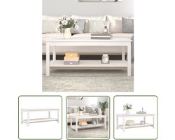 vidaXL Salontafel Wit Massief Grenenhout 110x55x45 cm Salontafel - Hout Meubilair - Grenenhouten Salontafel - Witte Salontafel - Livingroom Furniture