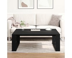vidaXL - Salontafel - Zwart - eiken - 100 - x - 100 - x - 35 - cm - Bewerkt - hout