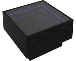 vidaXL - Salontafel - Zwart - eiken - 50 - x - 50 - x - 30 - cm - Bewerkt - hout