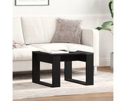 vidaXL - Salontafel - Zwart - eiken - 50 - x - 50 - x - 35 - cm - Bewerkt - hout