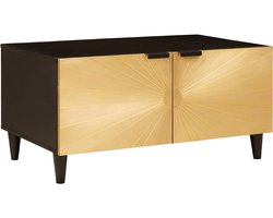 vidaXL - Salontafel - Zwart - en - Goud - 80 - x - 50 - x - 40 - cm - Bewerkt - hout