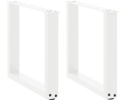 vidaXL - Salontafelpoten - 2 - st - U-vormig - 50x(42-43) - cm - staal - wit