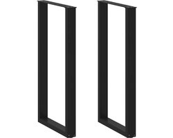 vidaXL Salontafelpoten - U-vormig - 60x110 cm - Zwart Salontafelpoten - Zwarte Salontafelpoten - Metalen Salontafelpoten - U-vormige Salontafelpoten - Salontafel Onderstel